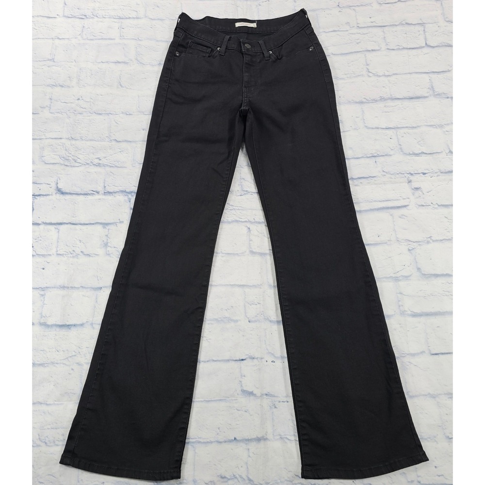 Levis Classic Bootcut Jeans Womens 2 Black Stretch Denim Flared Leg Pants